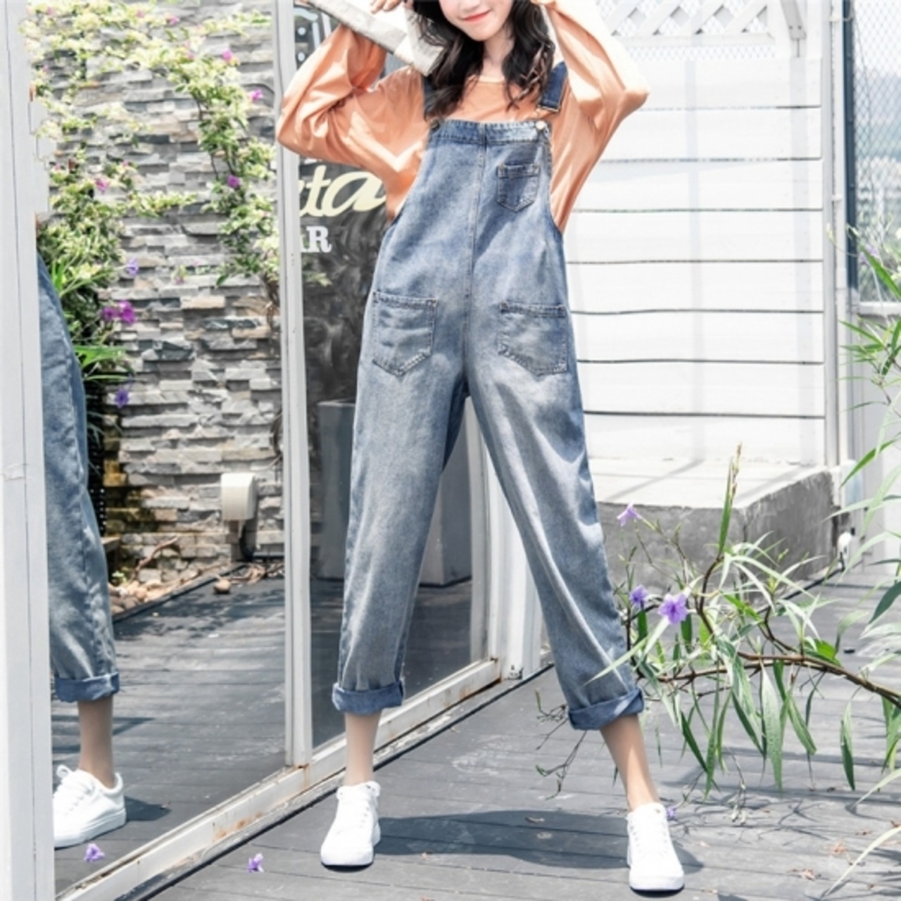 サロペット オーバーオール パンツ レディース ボトムス こなれ デニム 