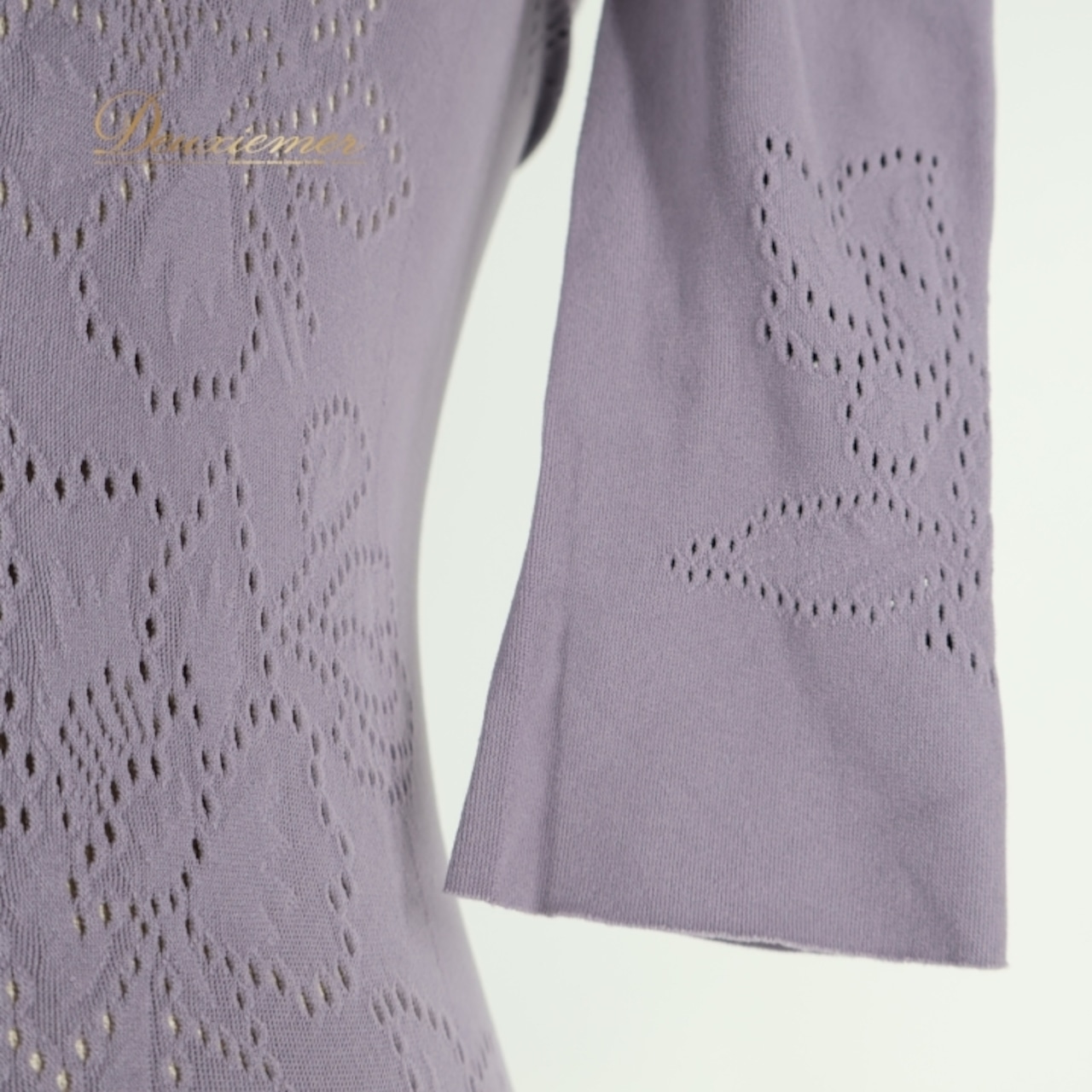 バレエ 衣装 パープル系 チャコット Chacott ノーソーイングニット トップス レッスン 練習 社交ダンス 紫 ストレッチ 伸縮 日本製 花 ノーソーイング 淡い 柔らかい生地 ラインストーン 七分袖