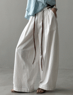 【新作5％OFF・3日間】Linen Wide Pants (with Belt)_2colors