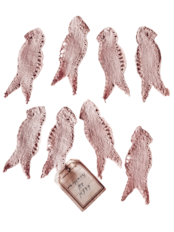 30s フランス リネン 古薔薇色のつばめとボビンレースアップリケ 2p アンティーク