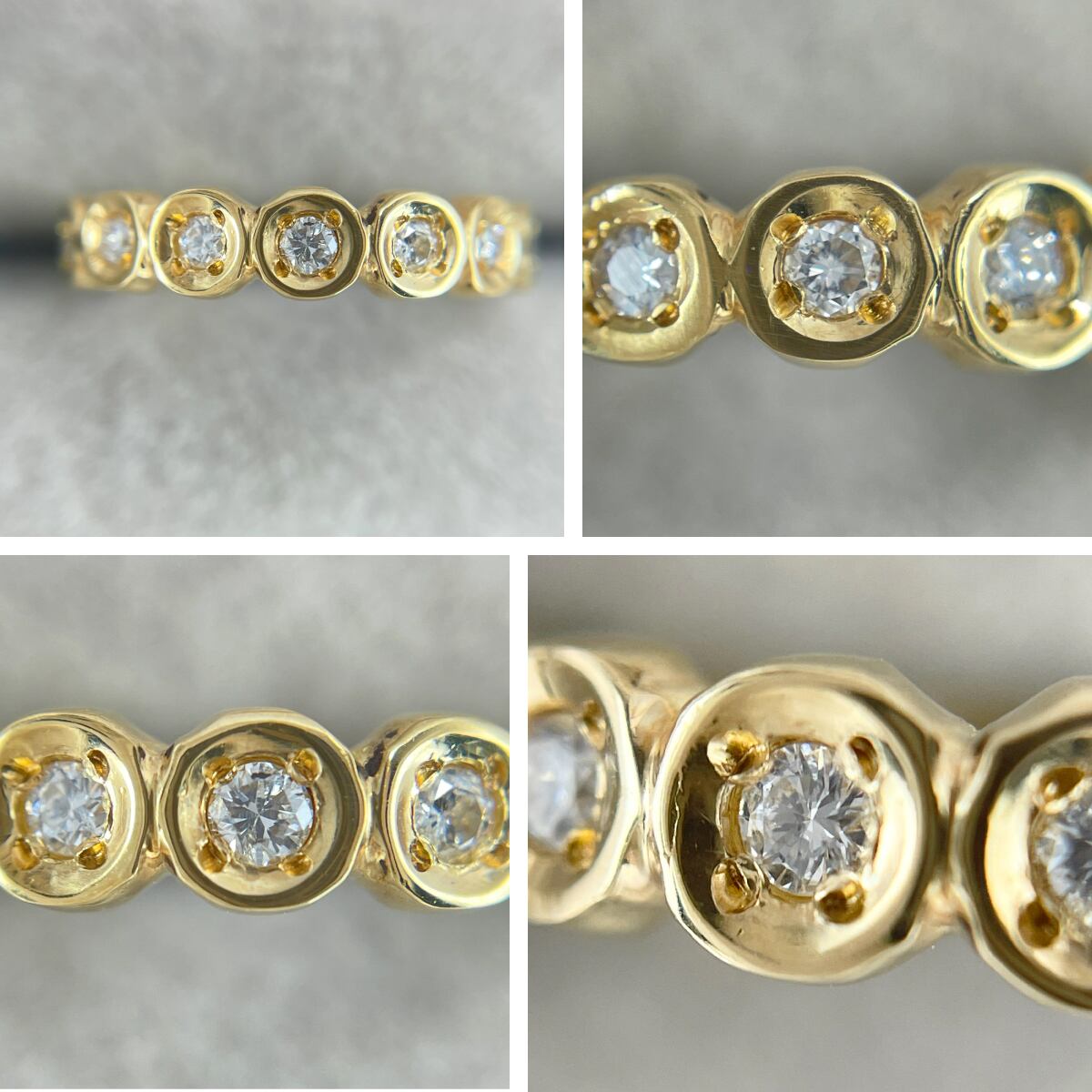 高級 ダイヤモンド 0.12ct K18 ダイヤ リング 指輪 18金 男女兼用 