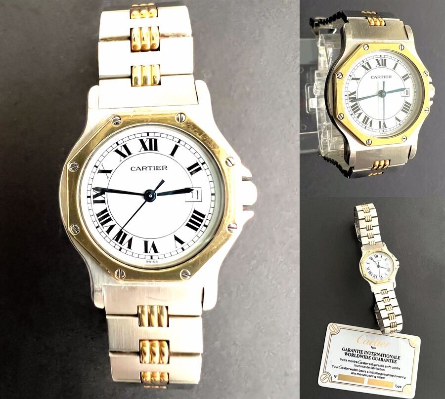 Cartier カルティエ Santos Octagon / サントス オクタゴン デイト K18YG×SS ゴドロンブレス 初期 オートマチック 自動巻き MM~LM