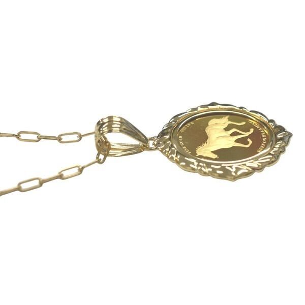 18金×24金】純金ホースコインネックレス2 ペンダントトップ K18 K24