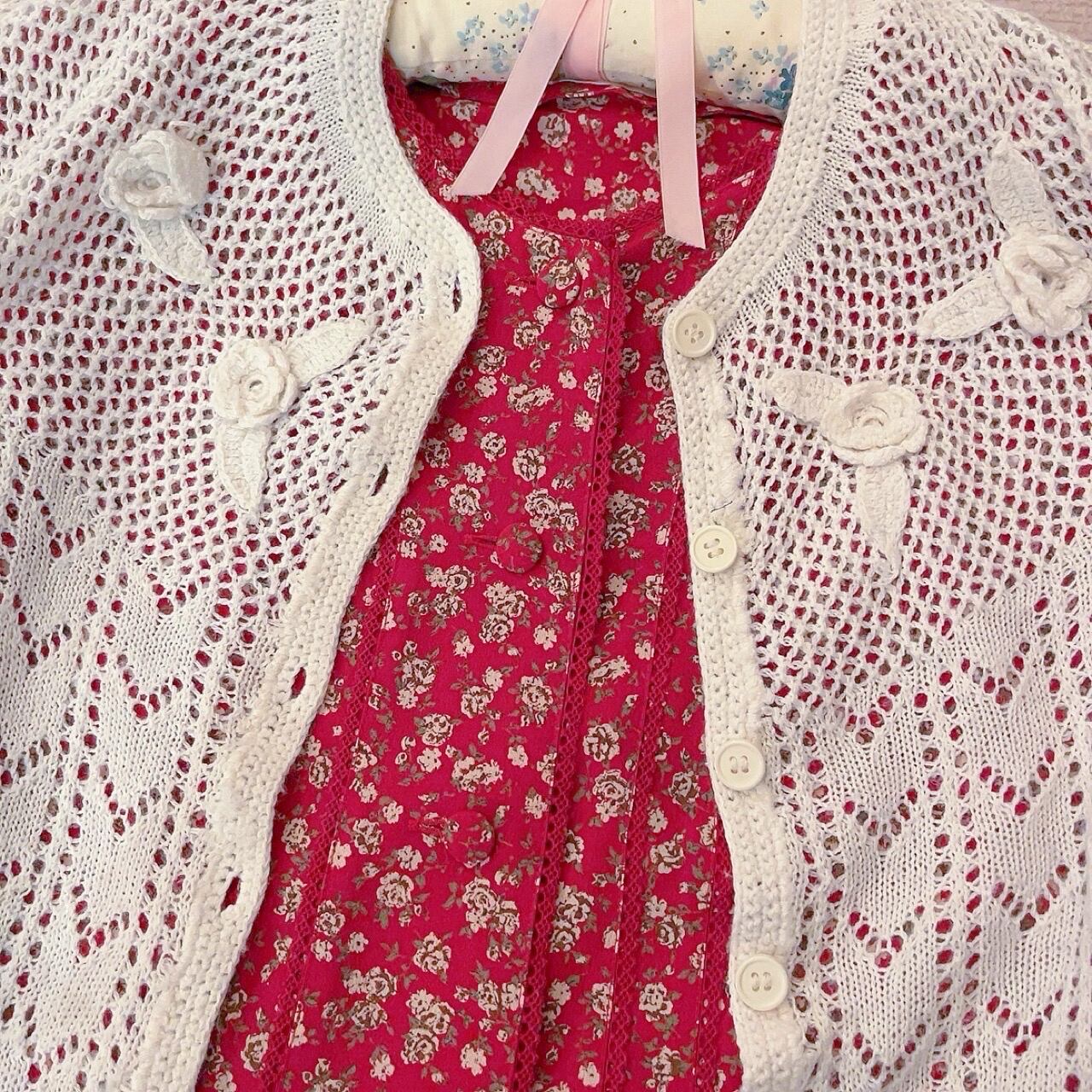 white mini rose long one-piece