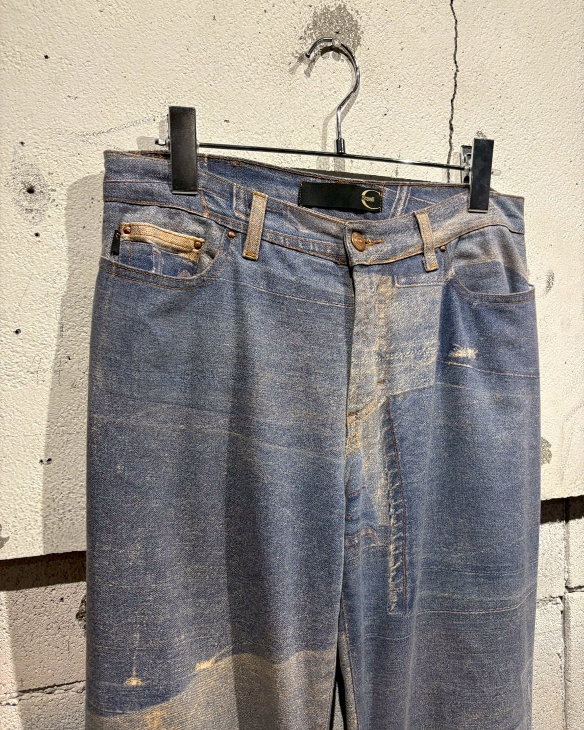 Caka otto】 “Just Cavalli” Patch Work Design Vintage Flare Denim
