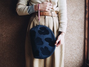 LEOPATCH CLUTCH BAG " L " < navy > 受注生産