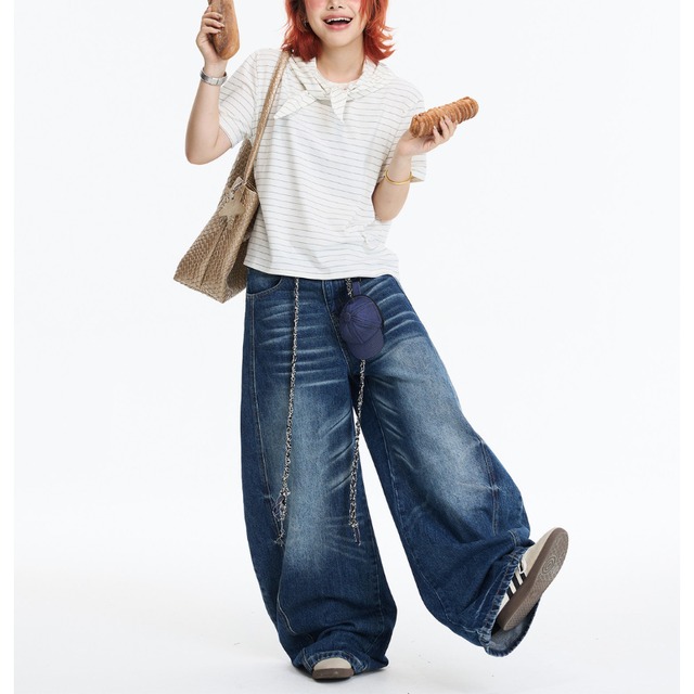border short-sleeved tee with scarf　スカーフ付きボーダー半袖ティー　J1893