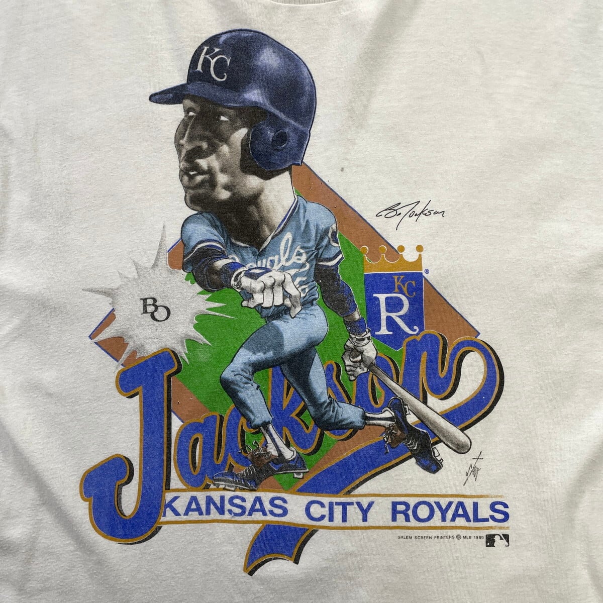 80年代 USA製 MLB Kansas City Royals Bo Jackson プリントTシャツ