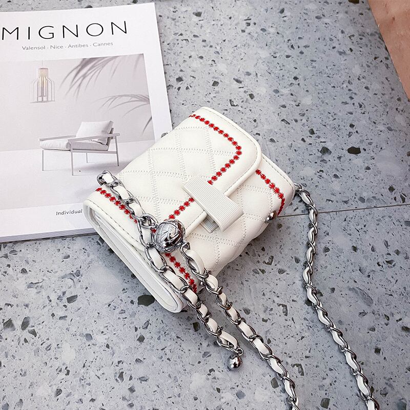 チェーンバッグレディースメッセンジャーバッグ2020新しいトレンド夏のファッションひし形チェーンショルダーバッグミニスクエアバッグ Tiancai_Wing_Bag6115582