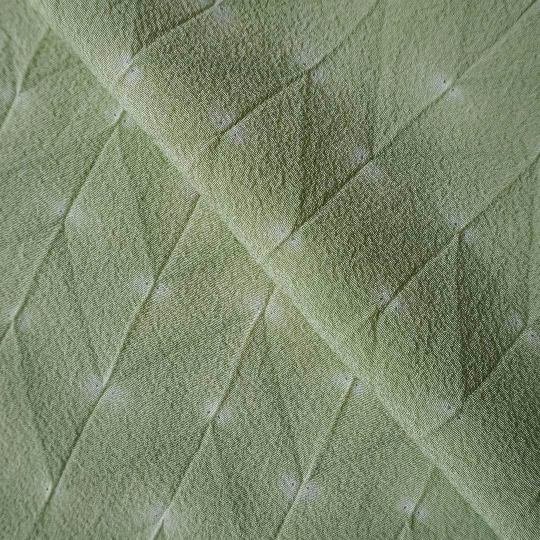 【和小物さくら・帯揚げ】柳色 板締め絞り 帯揚げ No.260120②