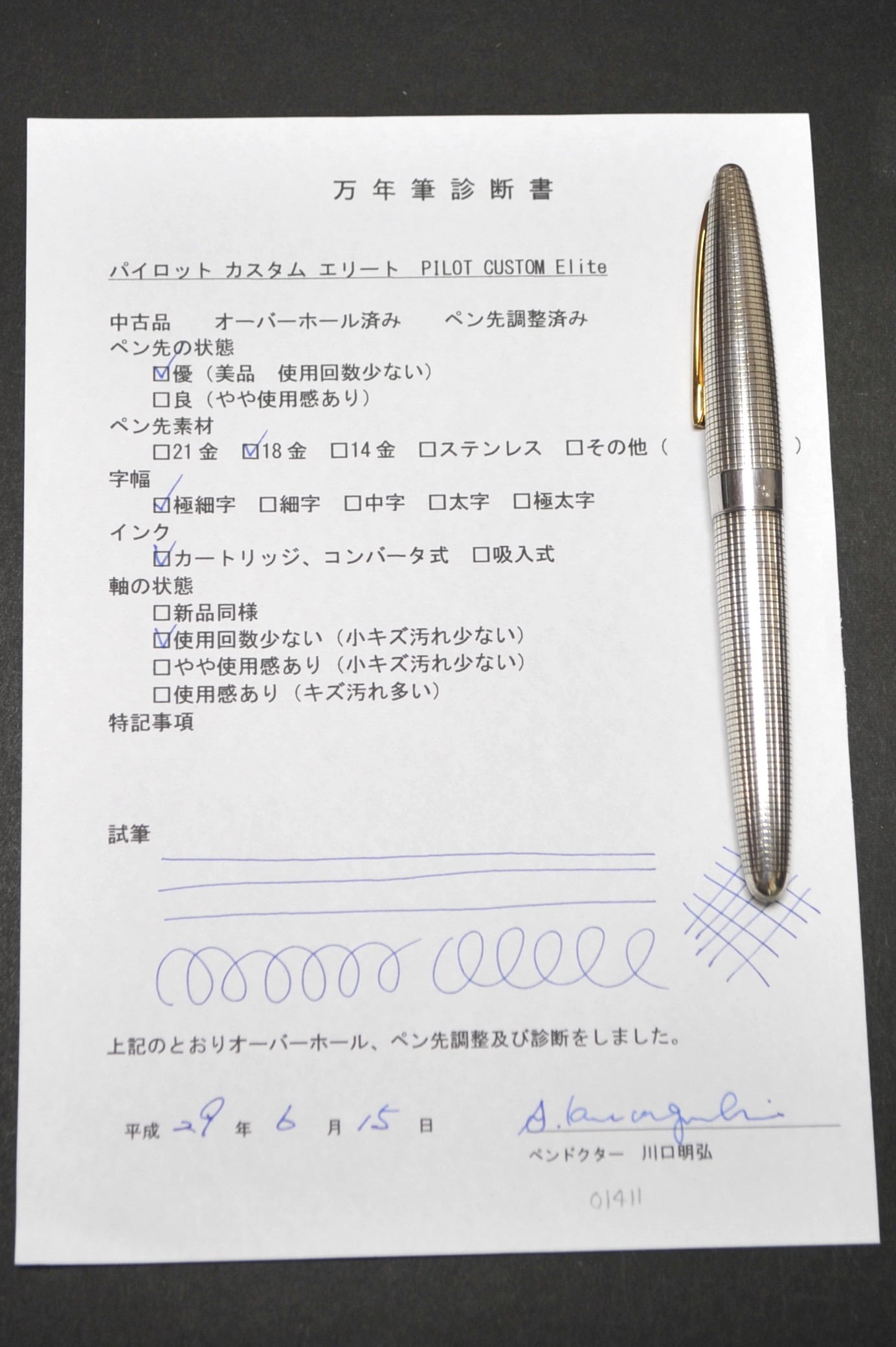 70s パイロット カスタム エリート PILOT CUSTOM Elite （極細字） 18K