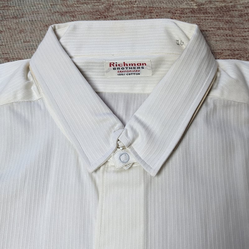 60s Richman BROTHERS Tab-Collar Dobby Stripe Dress Shirt 60s Richman BROTHERS Tab-Collar Dobby Stripe Dress Shirt