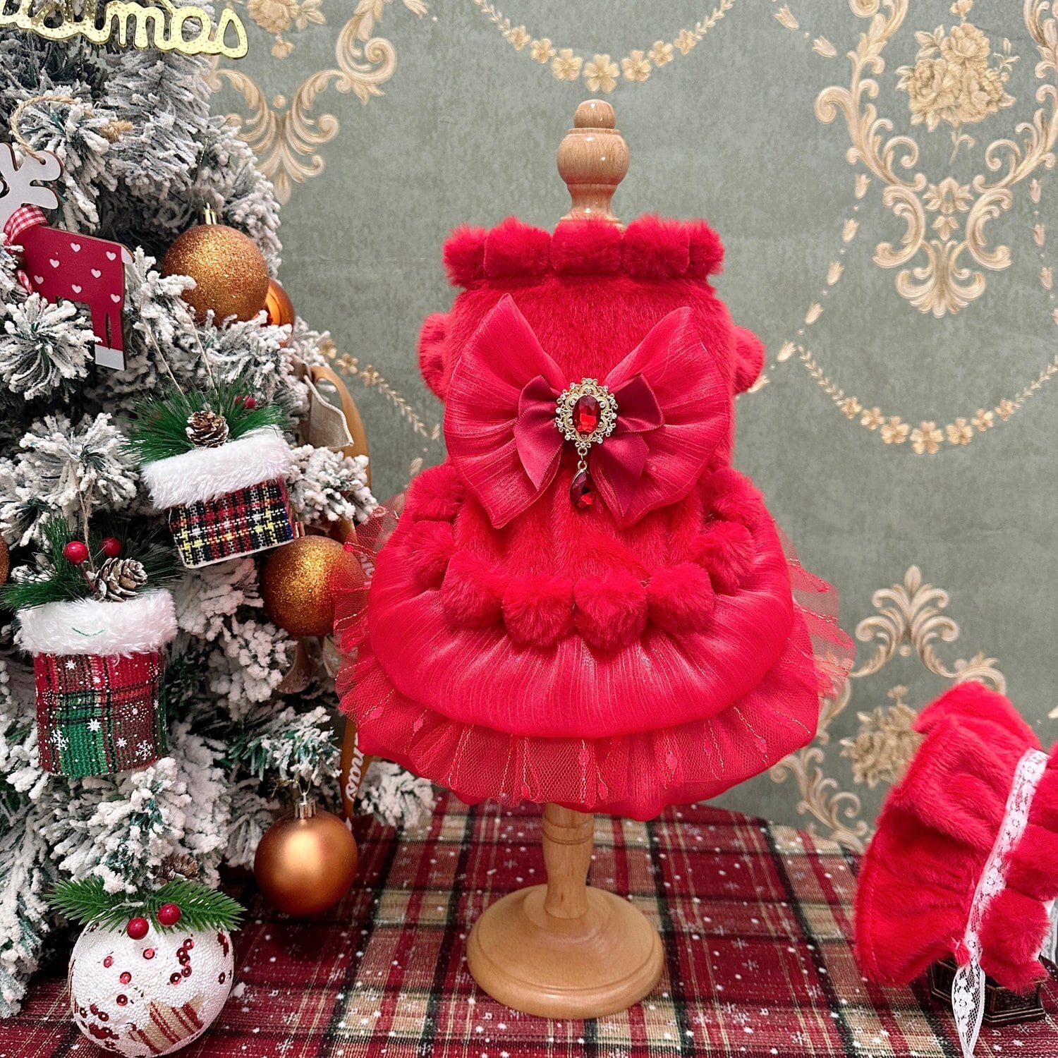 クリスマスレッド・プリンセスファードレス 00776