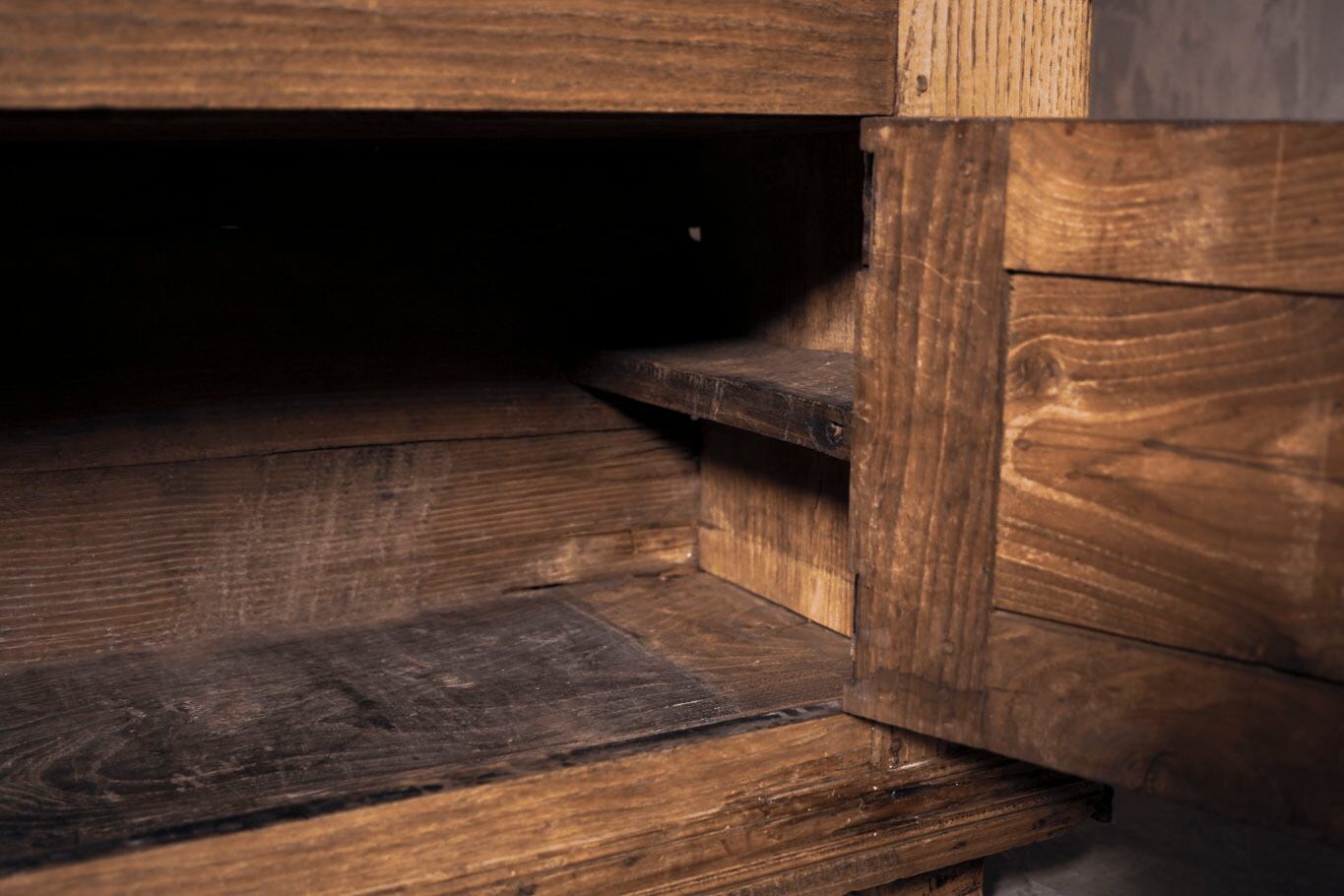 キャビネット/フレンチ家具/フレンチアンティーク/オーク/17世紀/剥離