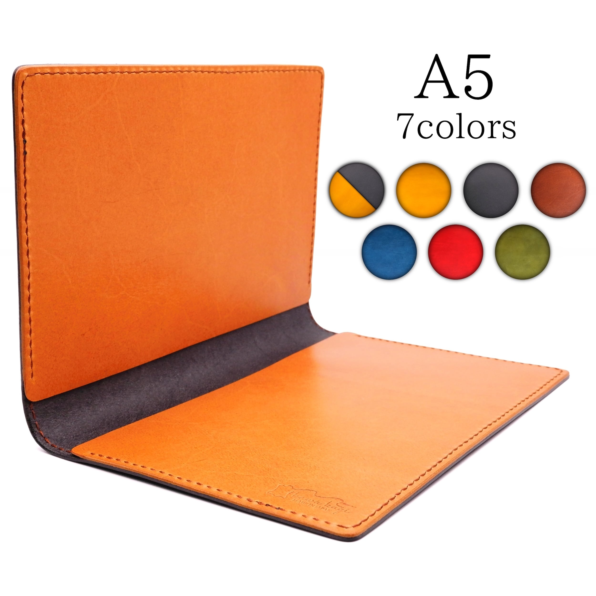 【A5_一般手帳用】段差がなく書きやすい、本ヌメ革の手帳カバー