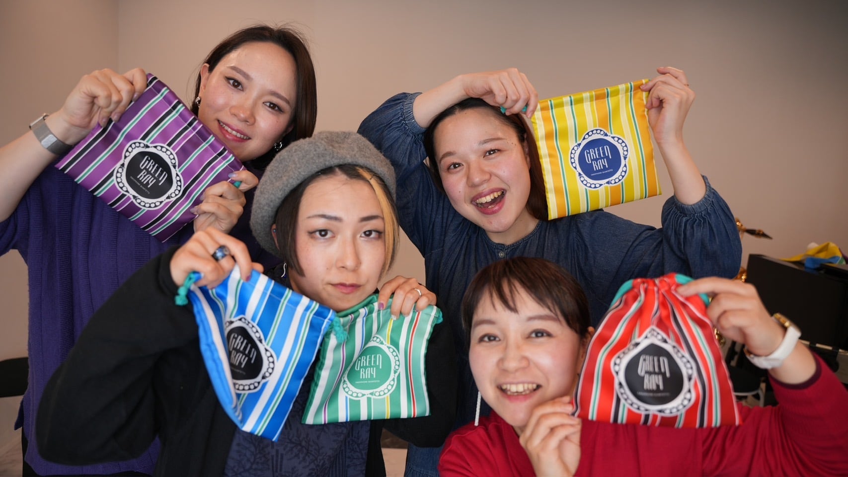 巾着（青）【カラーマークコラボ】 | グリーンレイ