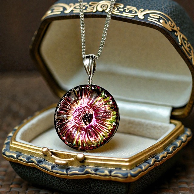 宵花 -Yoihana-銀彩［チェコガラスのネックレス］