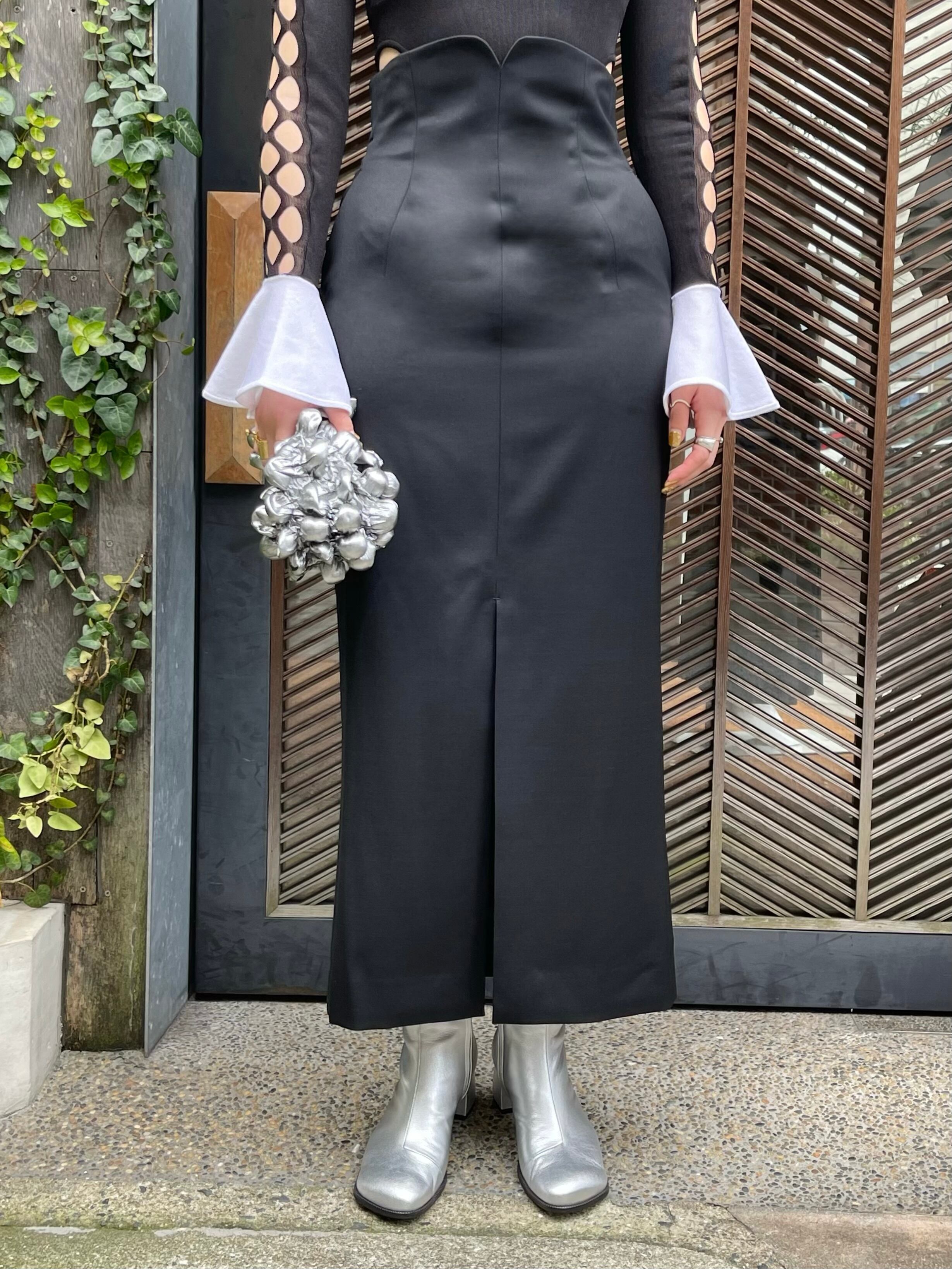 Mame Kurogouchi マメクロゴウチ / WOOL GABARDINE HIGH WAISTED SKIRT 