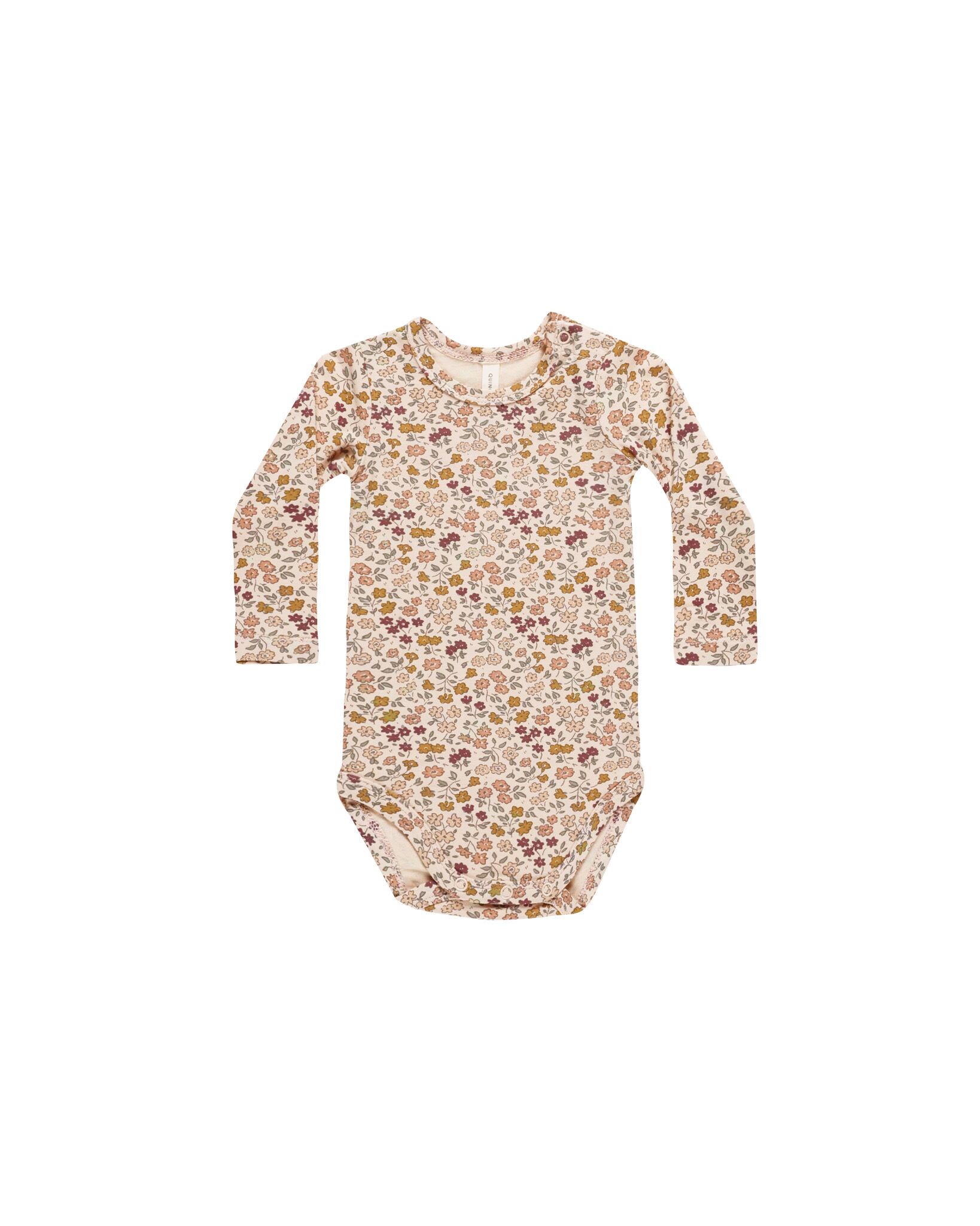 Quincy Mae - BAMBOO LONG SLEEVE BODYSUIT / POSY