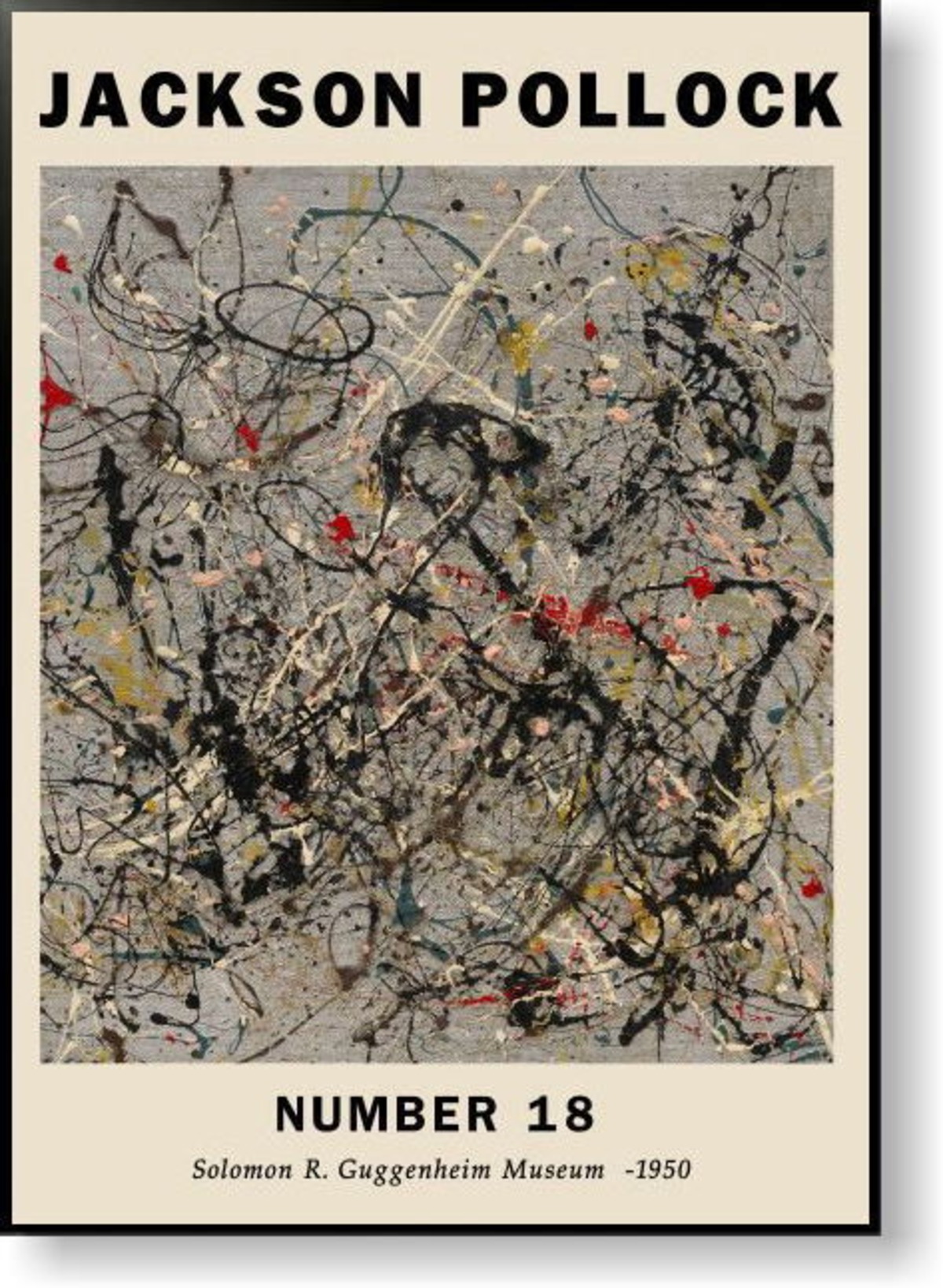 ジャクソン・ポロック *Number 18【ポスター＋フレーム】約 43 x 61 cm 