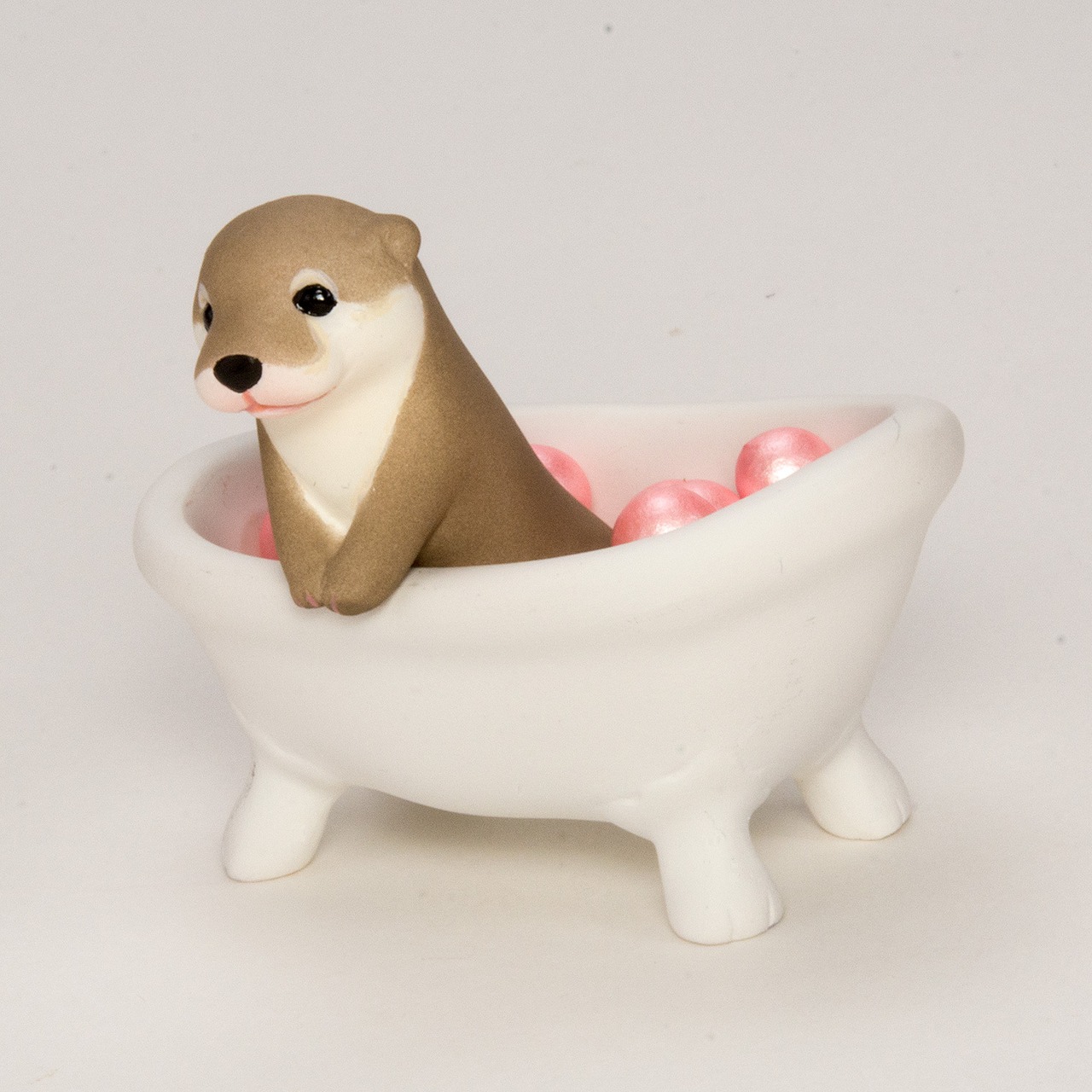 アロマ 幸せ 香る バスタイム アニマル コツメカワウソ 香り玉 インテリア 猫足 バスタブ 香る置物 PH-2006