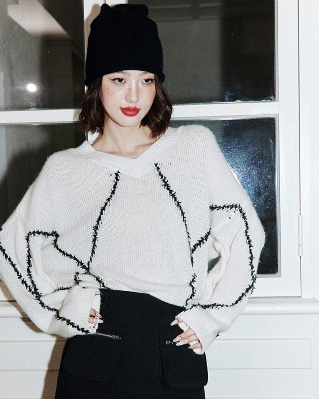 ラインニットプルオーバー A25081