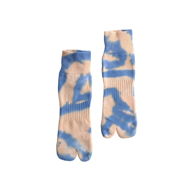 Tie Dye Ankle Socks(Orange × Blue)