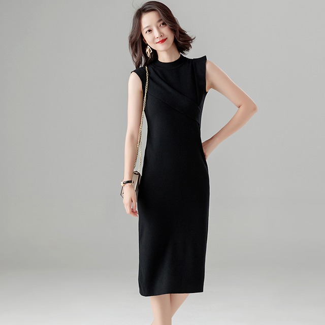 ハイネックワンピース ノースリーブ フリル 膝丈 レディース ファッション 上品 フェミニン シンプル お呼ばれ 女子会 La Vie En Rose ハイネックワンピース ノースリーブ フリル 膝丈 レディース ファッション 上品 フェミニン シンプル お呼ばれ 女子会 La Vie En Rose