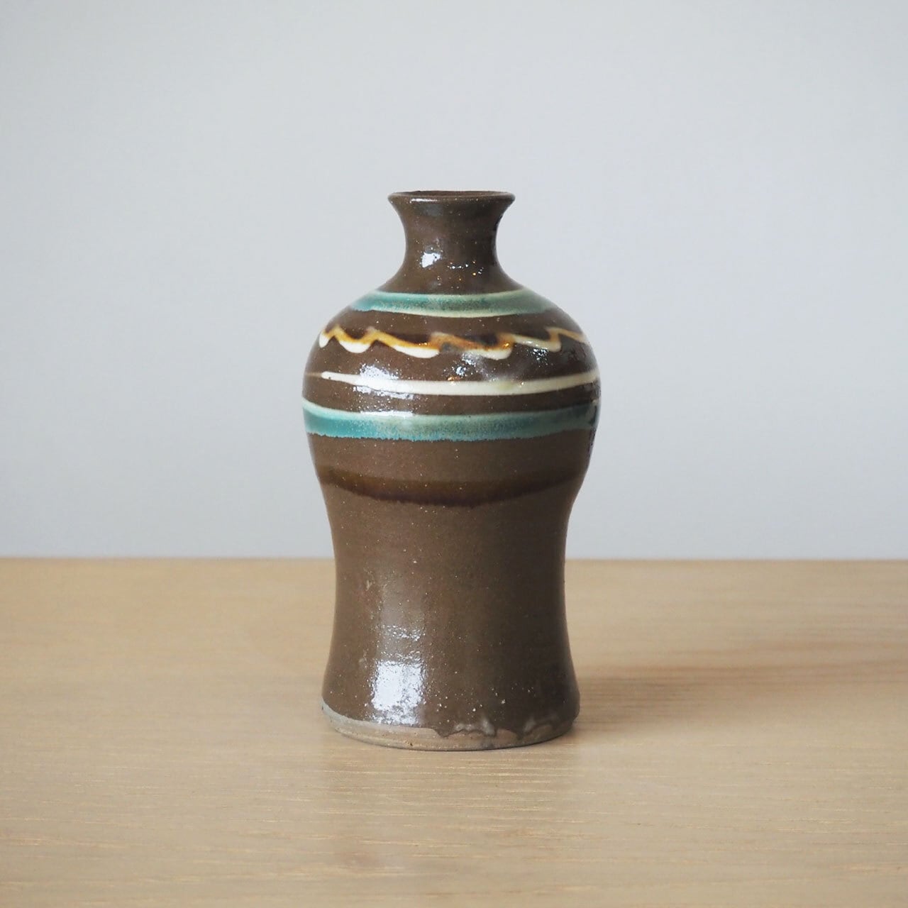 国指定重要無形文化財【小鹿田焼】飴釉　緑釉　打ち掛け　流し釉　双耳広口大壺　花器 国指定重要無形文化財【小鹿田焼】飴釉 緑釉 打ち掛け 流し釉