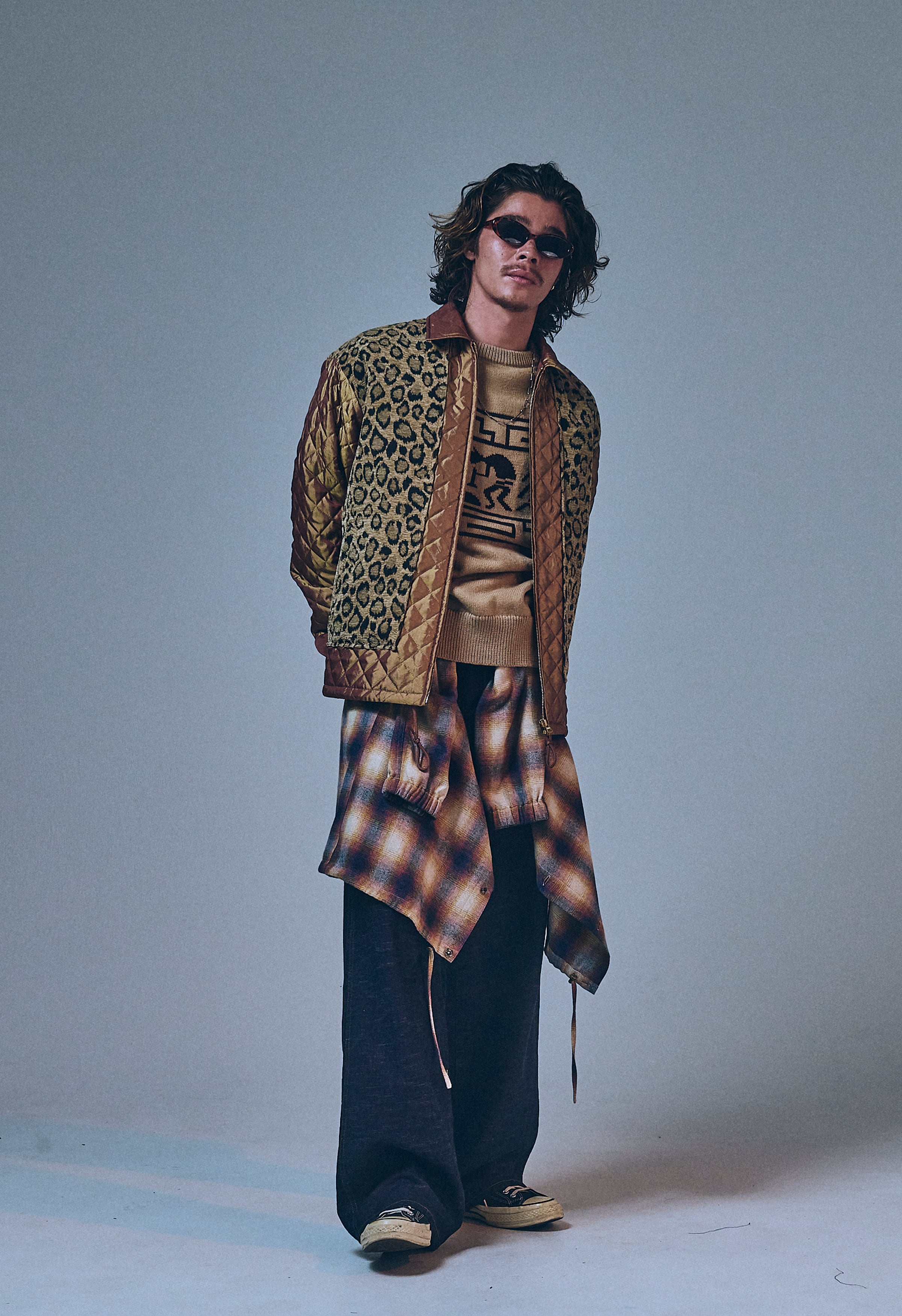 CHAMBRAY TWILL LEOPARD JACKET BROWN | TUITACI OFFICIAL ONLINE STORE