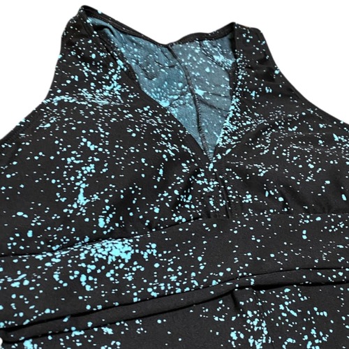 Keylla ブラジリアンレギンスセット ペイント柄 ブラック&ミントグリーン(ブラトップV字型)