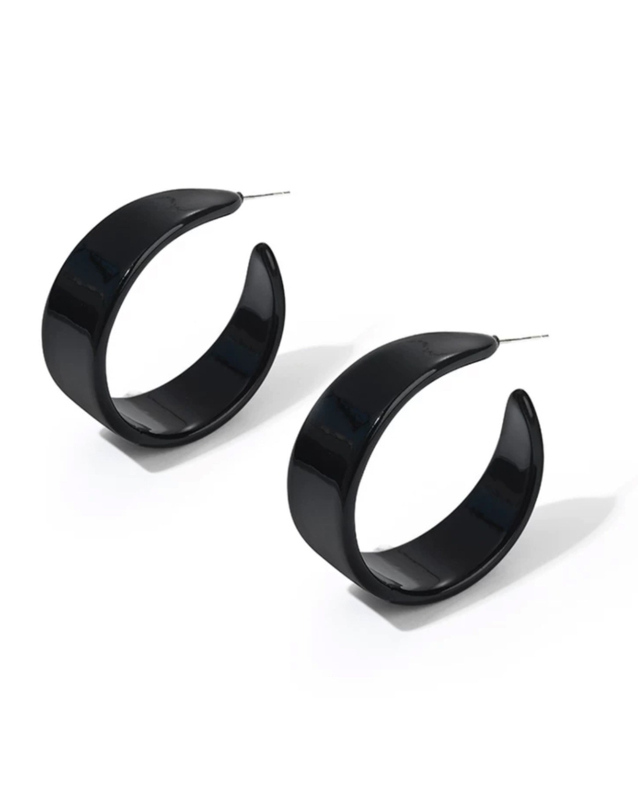 ブラックフープピアス A0410 - 4