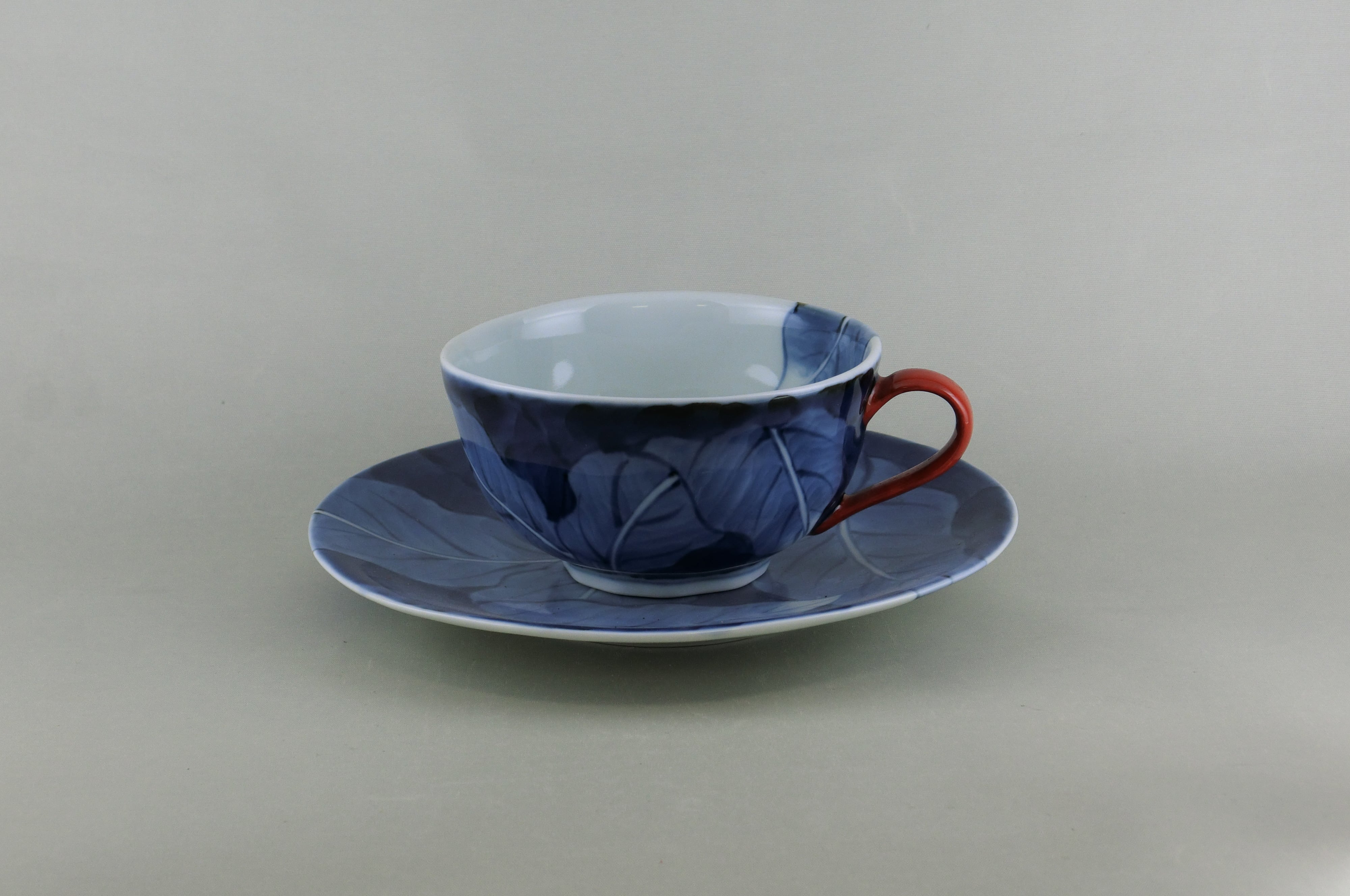 月桃葉紋スープ碗（青）