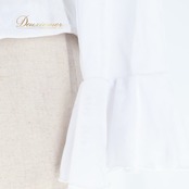 フラメンコ 衣装 トップス ブラウス 白 長袖 フリル ダンス パーティ 発表会 ホワイト系 フリルデザイン おしゃれ ダンス衣装 イベント用コスチューム エレガント レディース スタイリッシュ