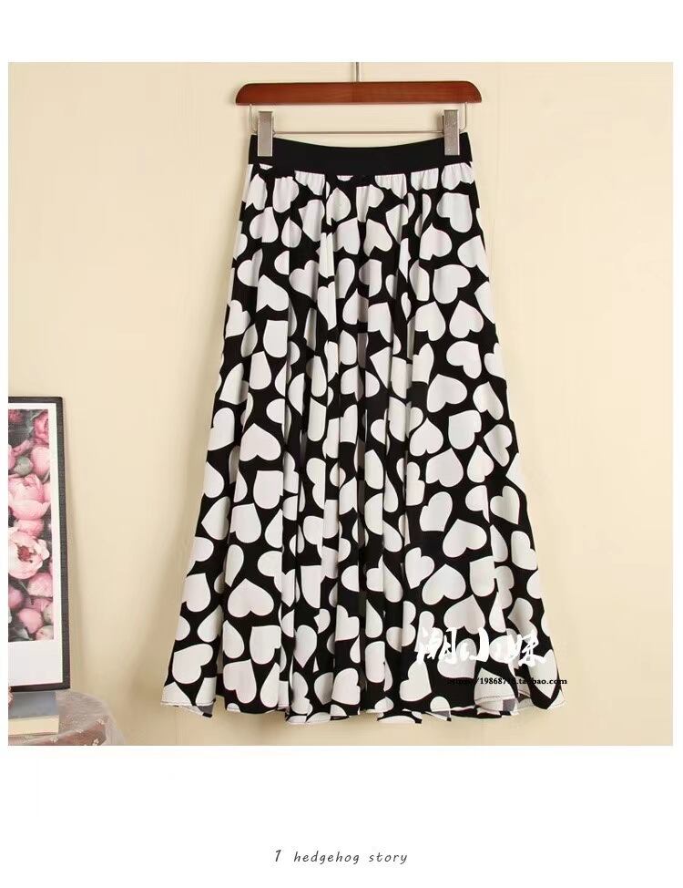 ハート柄　フレアスカート　AJ11394-A001