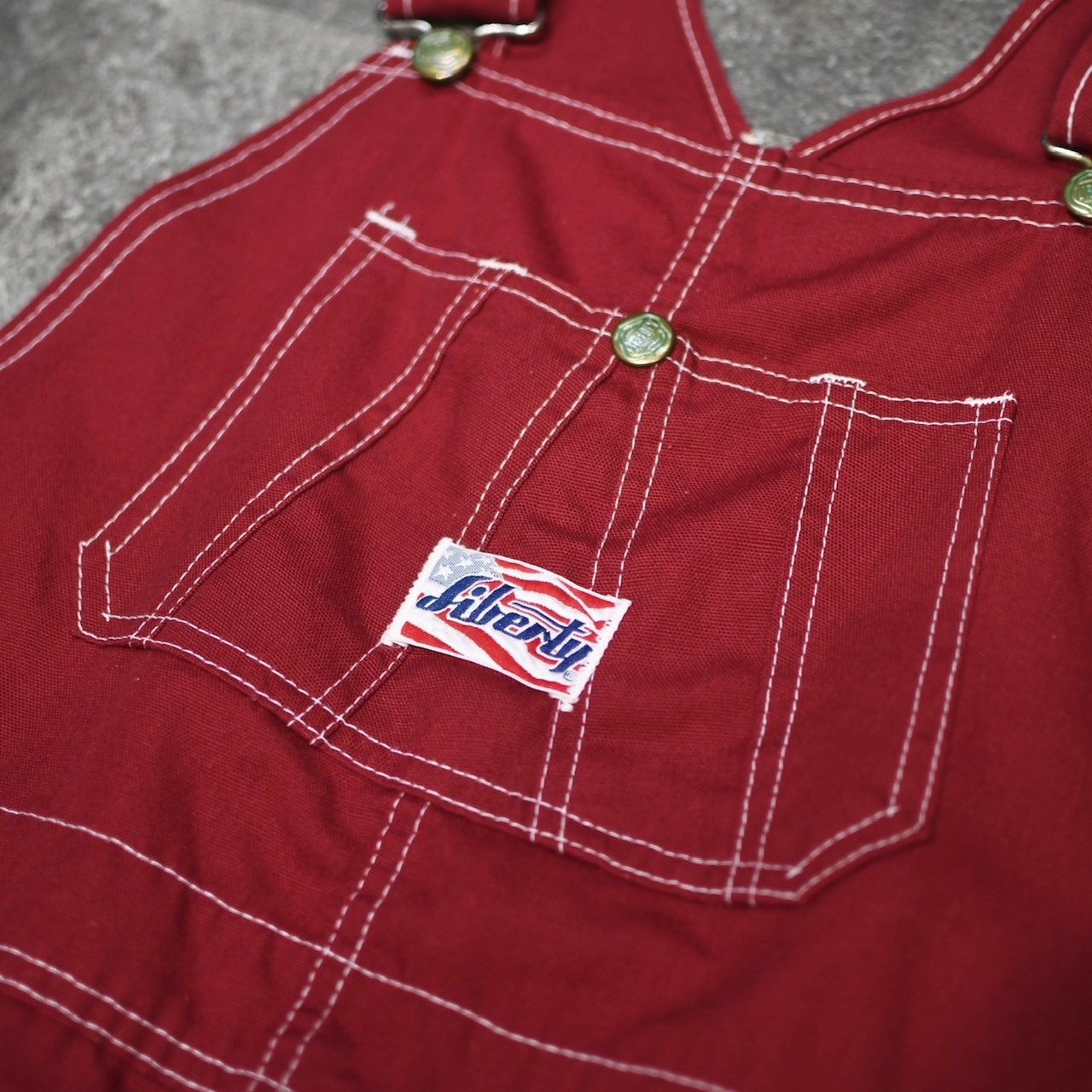 LIBERTY wide flare silhouette overall red