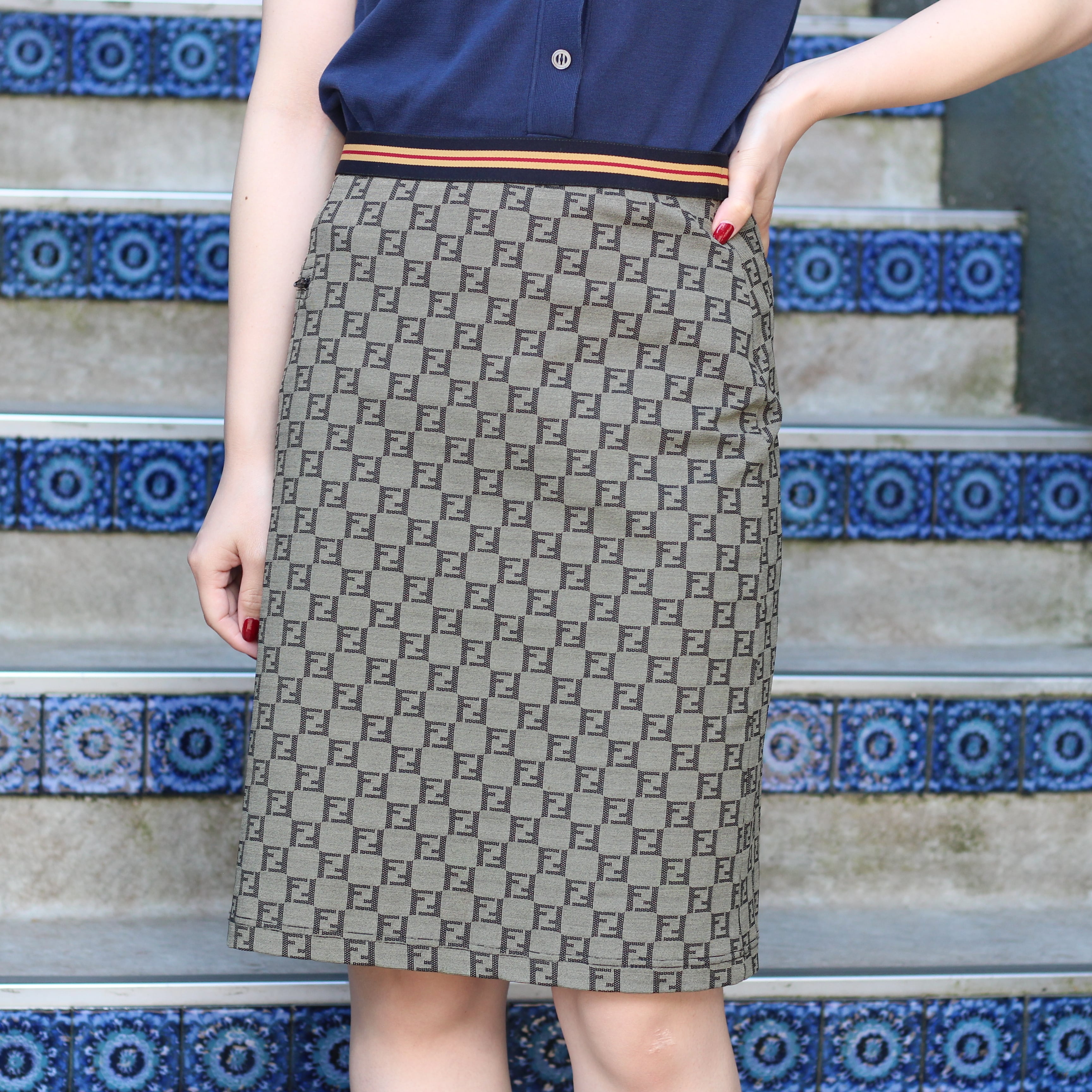 FENDI ZUCCA PATTERNED LOGO MANIA SKIRT MADE IN ITALY/フェンディ ...