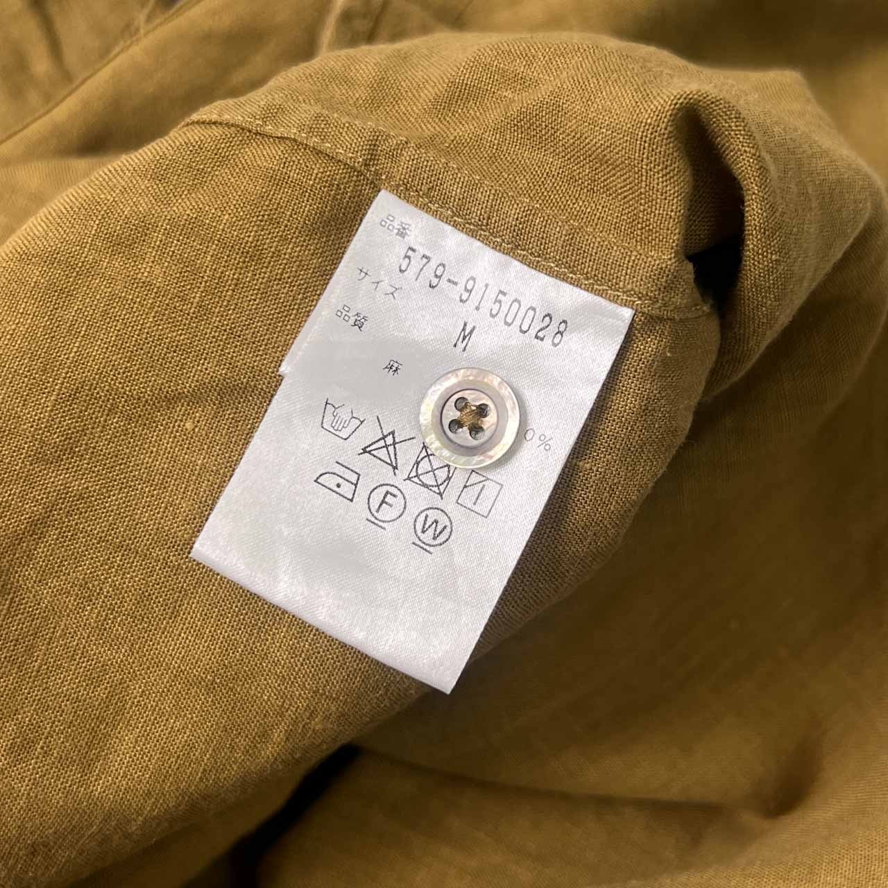 リネン 100% MARGARET HOWELL マーガレット ハウエル半袖シャツ M/マスタード系 メンズ