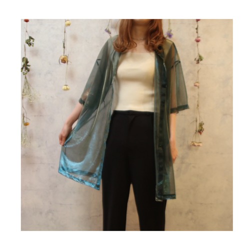 select 11020:metallic sheer shirt