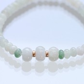 ポイントの緑がアクセントに！ K14 ice G pumpkin ブレスレット A貨翡翠 jd_br1113