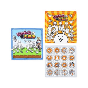 【人気】サロンジェ ナフキン 3枚 セット にゃんこ大戦争 ランチクロス キャラクター 給食用 43×43cm 26611