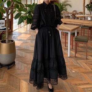 フレンチレトロ レースブラウス＆スカート セットアップ A4149