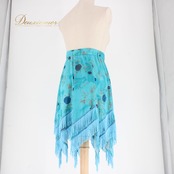 社交ダンス 衣装 ラテン スカート レッスンウェア レディース Dance Fashion Pier 水色 ブルー系 練習着 フリンジ 花柄 ライトブルー系 ブルー スカート丈 ミモレ丈 フリンジ付き 透け感なし 総柄 花柄スカート フラワー柄 華やか ダンス衣装 練習用 レッスン用 レオタード コーデ ラテン衣装 スタンダード以外 ダンスウェア ドレス ショート丈 体型カバー 大人可愛い きれいめ 春夏素材 ポリエステル レディースL サイズL