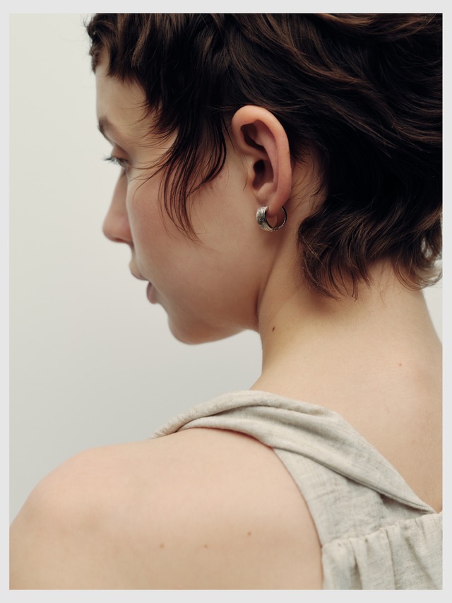 Hoop pierce -Champagne Silver-