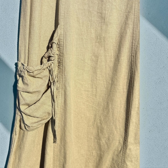 【LADIES】Linen Blend Pocket Maxi Dress - Size 38