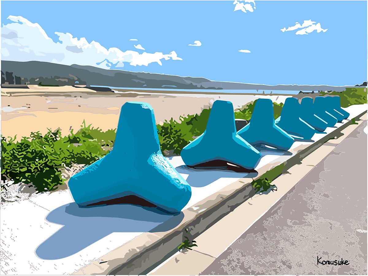 ◎01-036_Onna-m-fishing port(komusuke graphic)