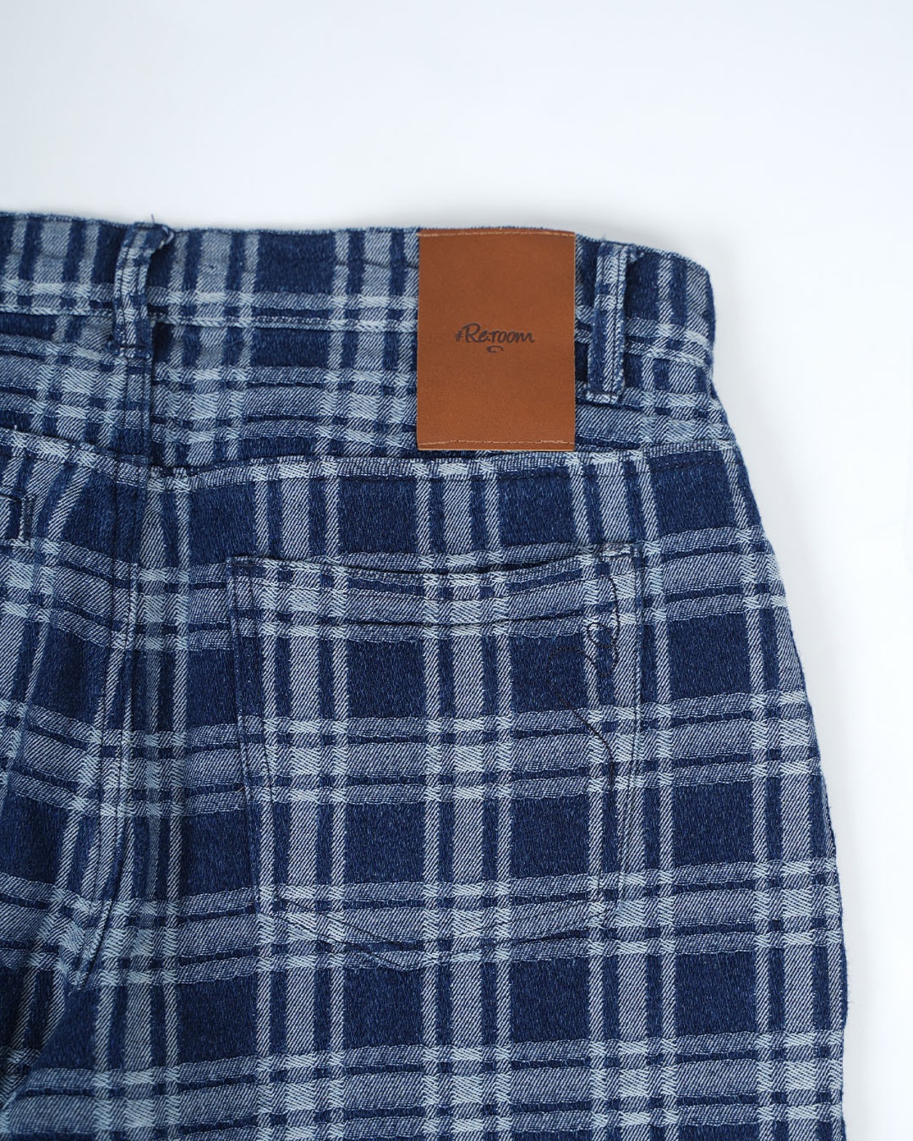 【#Re:room】CHECK DENIM WIDE PANTS［REP331］