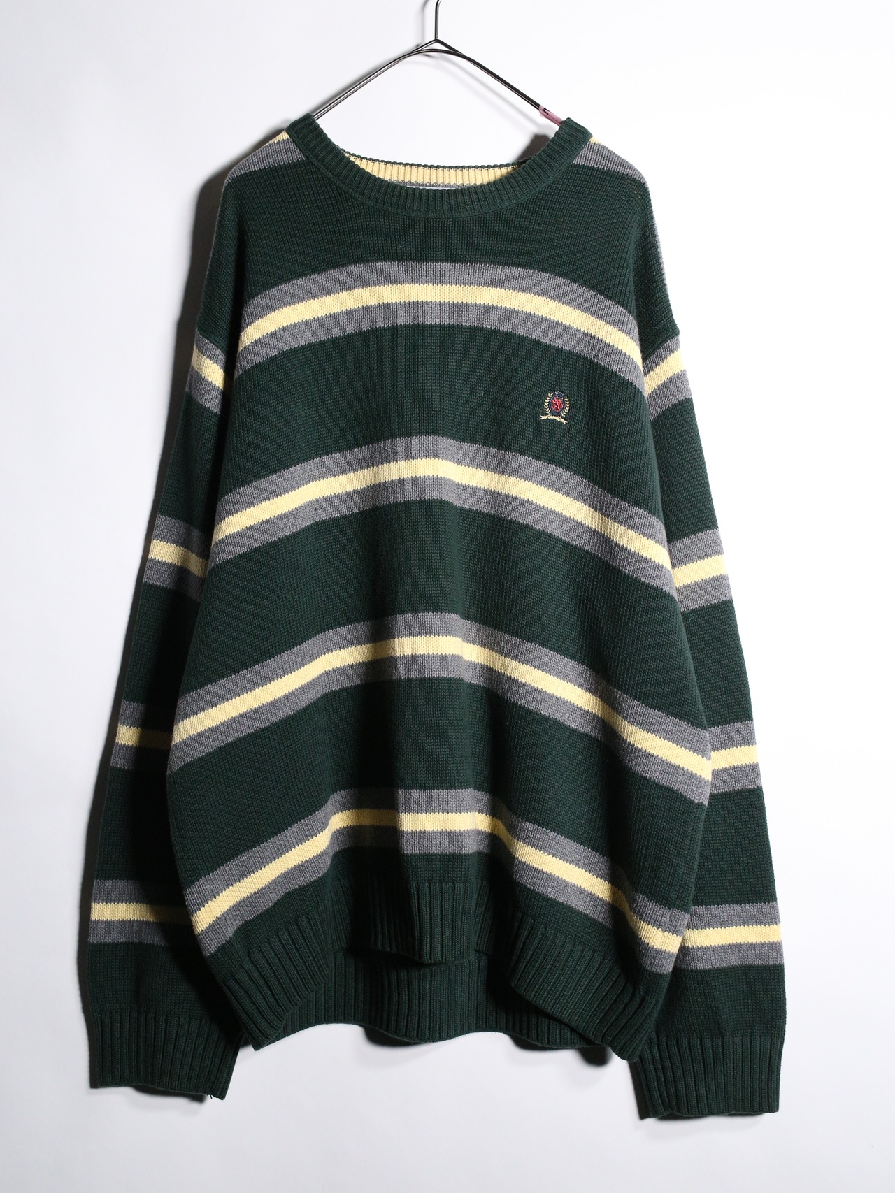 "TOMMY HILFIGER" good coloring border cotton knit - 8