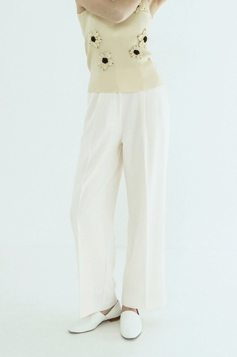 CLANE FRILLED SLACKS GRAY | FLICKA ASHIYA