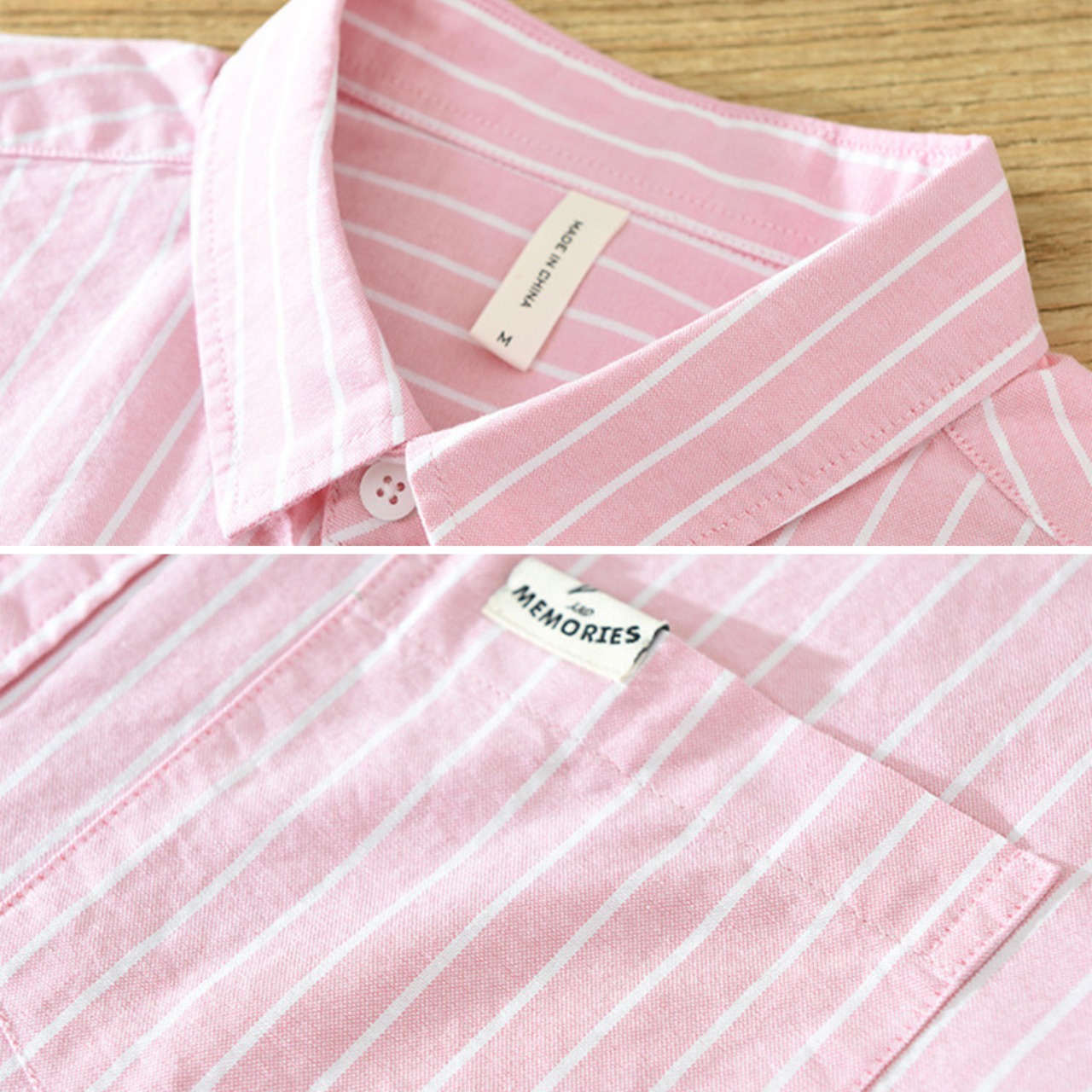 【M-3XL】Pastel Stripe Long Sleeve Shirt / パステル ストライプ 長袖 シャツ